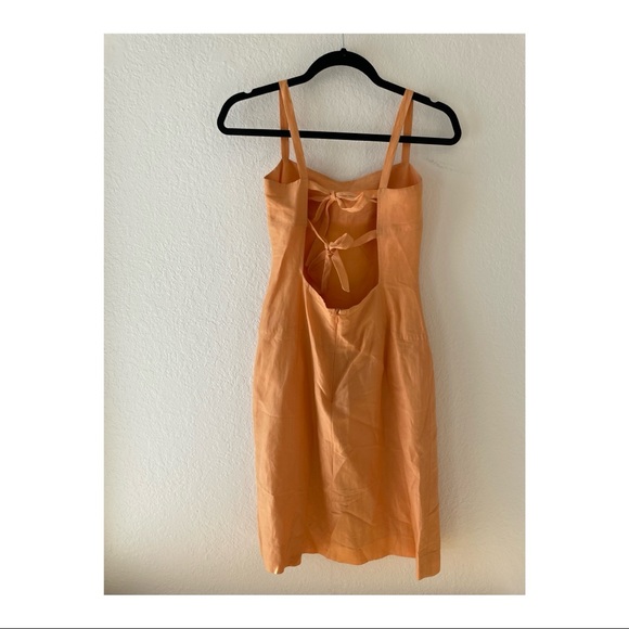 MaxMara Silk Dress with Tie Back in Orange - Picture 2 of 5